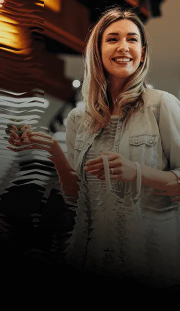 A woman browsing merchandise at a store