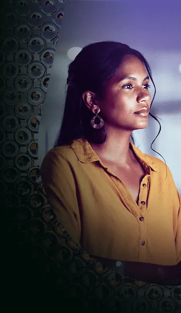 Image of a smart techy woman looking at her monitor