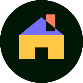 Graphic icon of a house