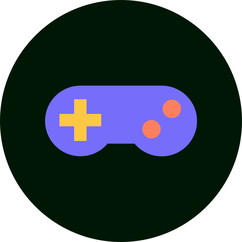 Graphic icon of a gaming controller