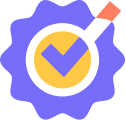 Graphic seal of trust icon with check mark