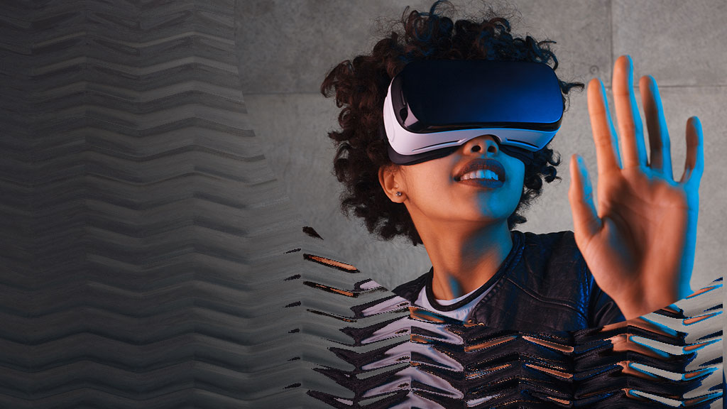 Woman in VR Headset