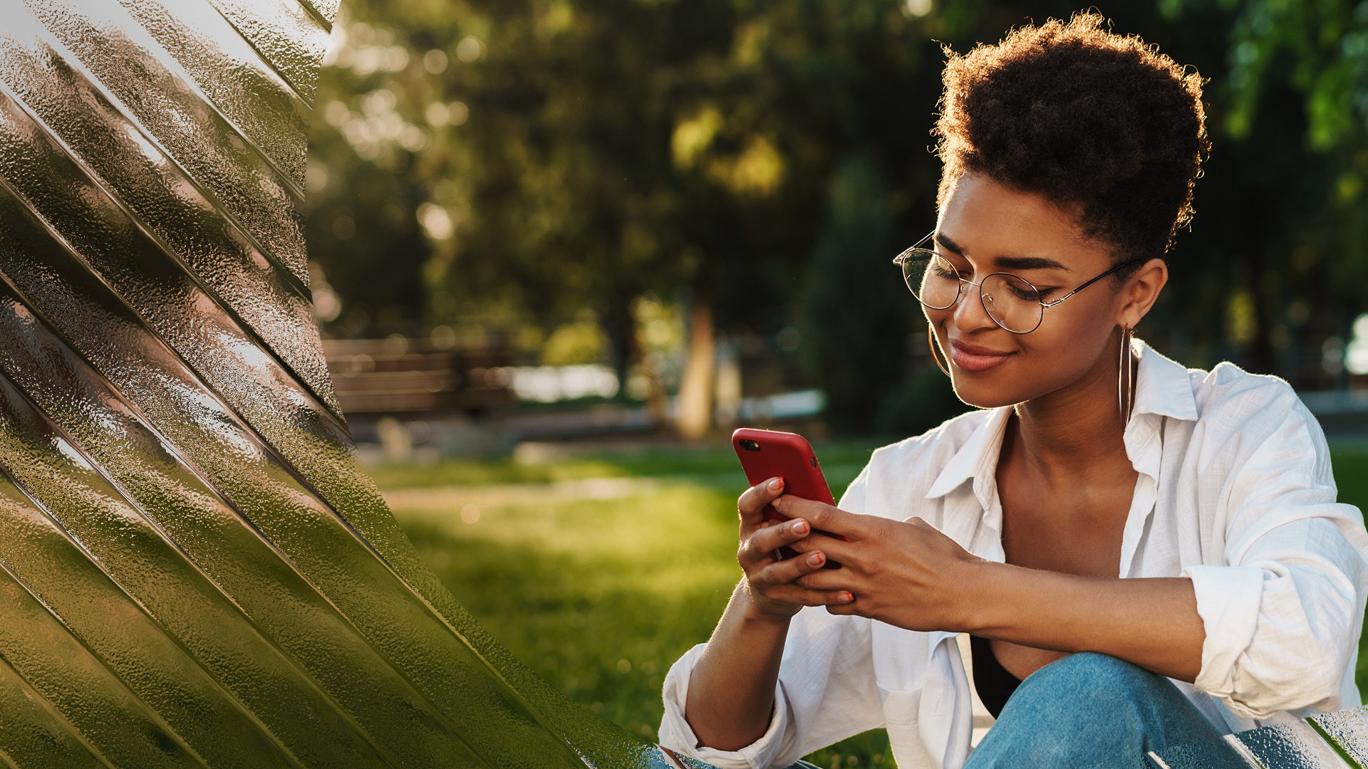 Image of a woman using her phone