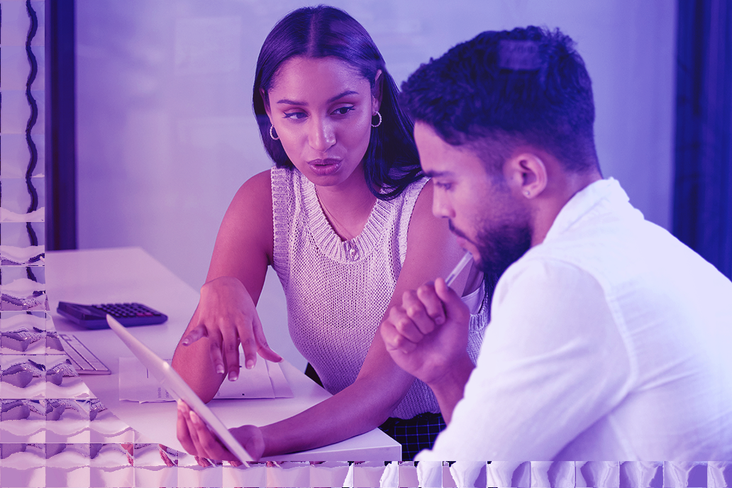 Image of two colleagues talking