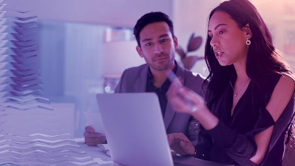 Image of two colleagues talking