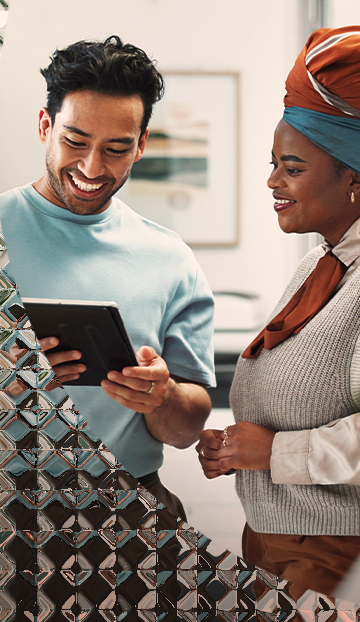 Image of two colleagues talking
