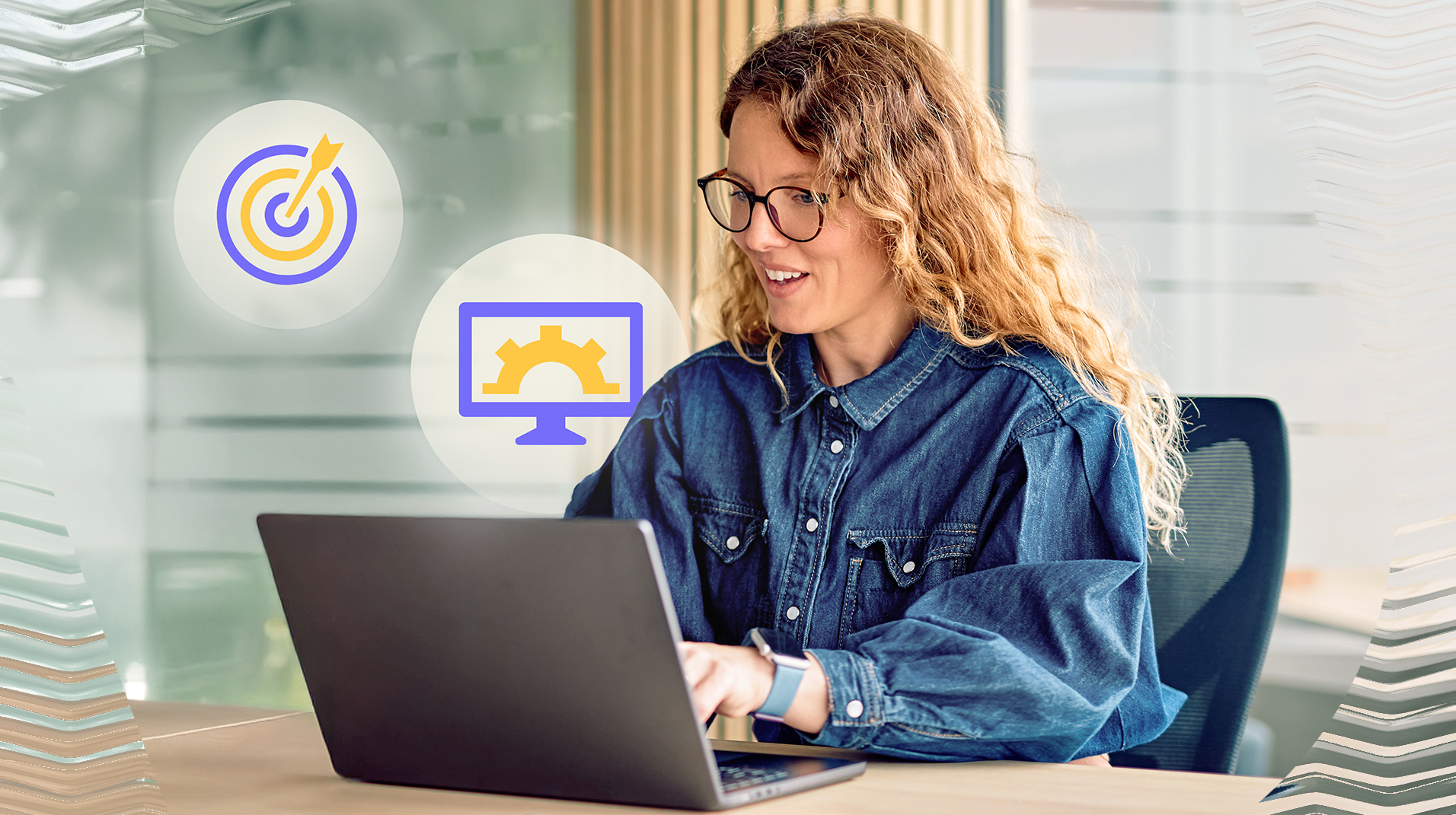 Woman looking at laptop