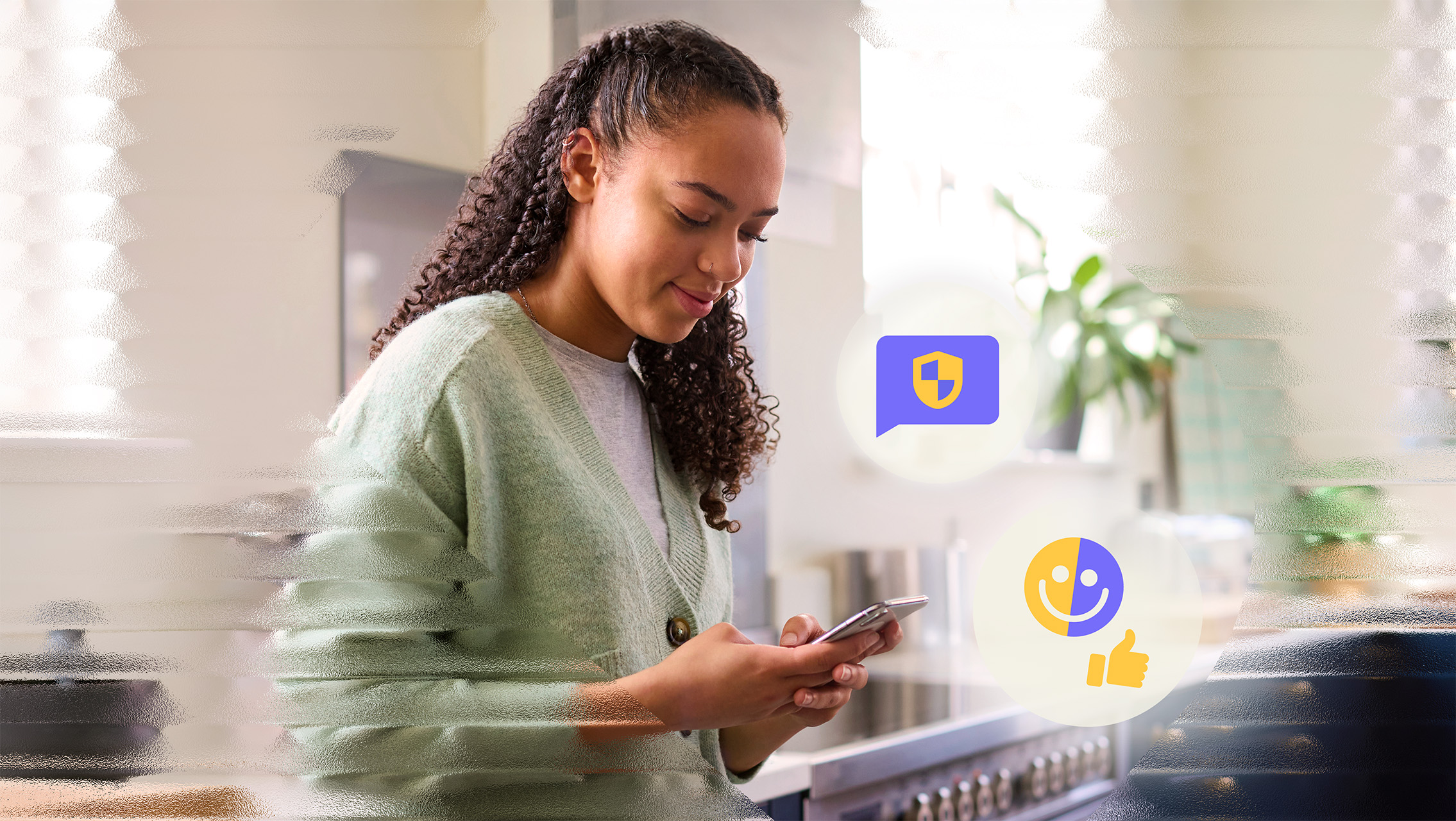 Woman looking at a phone
