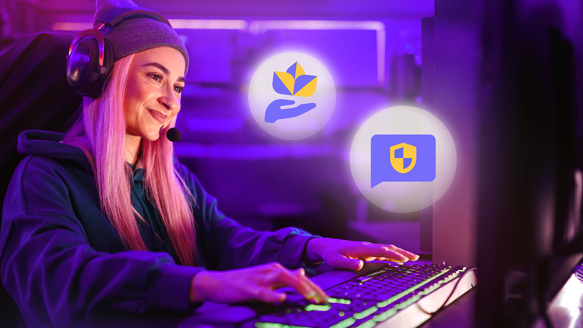 Woman using computer
