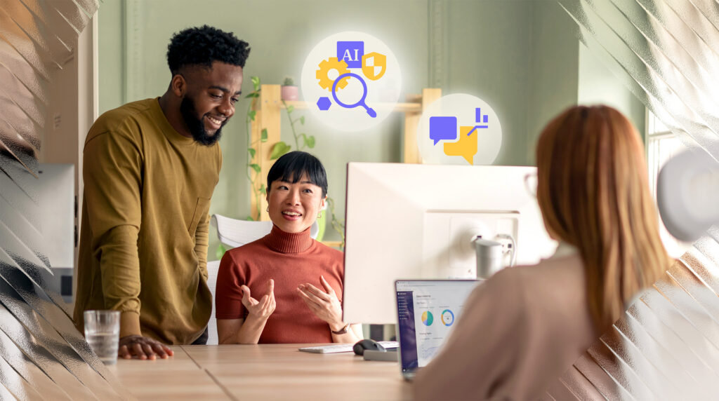 Office teamwork discussion