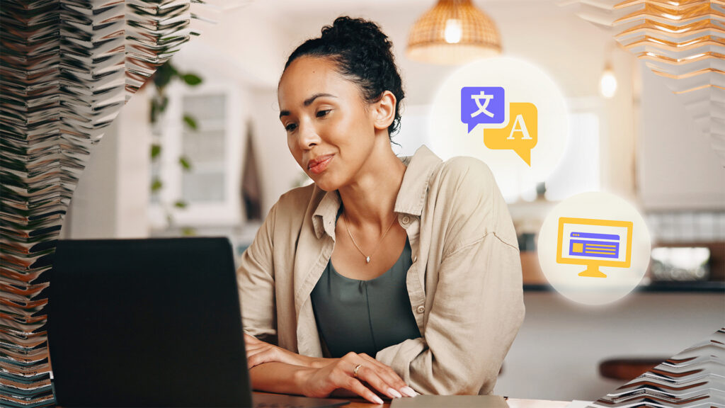 Woman working on her laptop